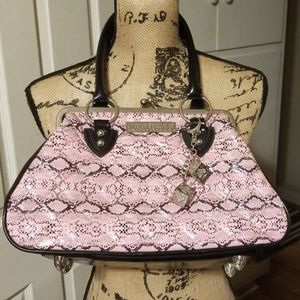 Lux de Ville pink snakeskin print purse